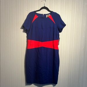 Plus size blue & red sculpting mini dress